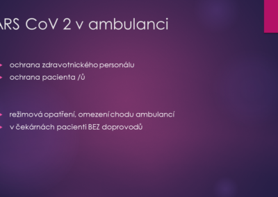prim. MUDr. Michaela Matoušková: SARS CoV 2 v ambulanci