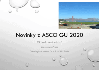 prim. MUDr. Michaela Matoušková: Novinky z ASCO GU 2020